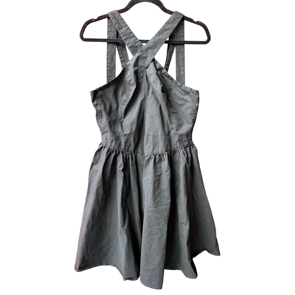 Moda International Dress 8 Black Criss Cross Halter 100% Cotton Fit Flare Skater
